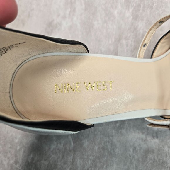 Nine West Pumps Sz 9 Ivory Leather Parisian Chic Dressy Pointed Toe Strappy Heel - Picture 10 of 11